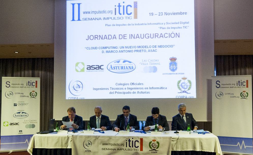 Mesa de inauguración de la II Semana de Impulso TIC