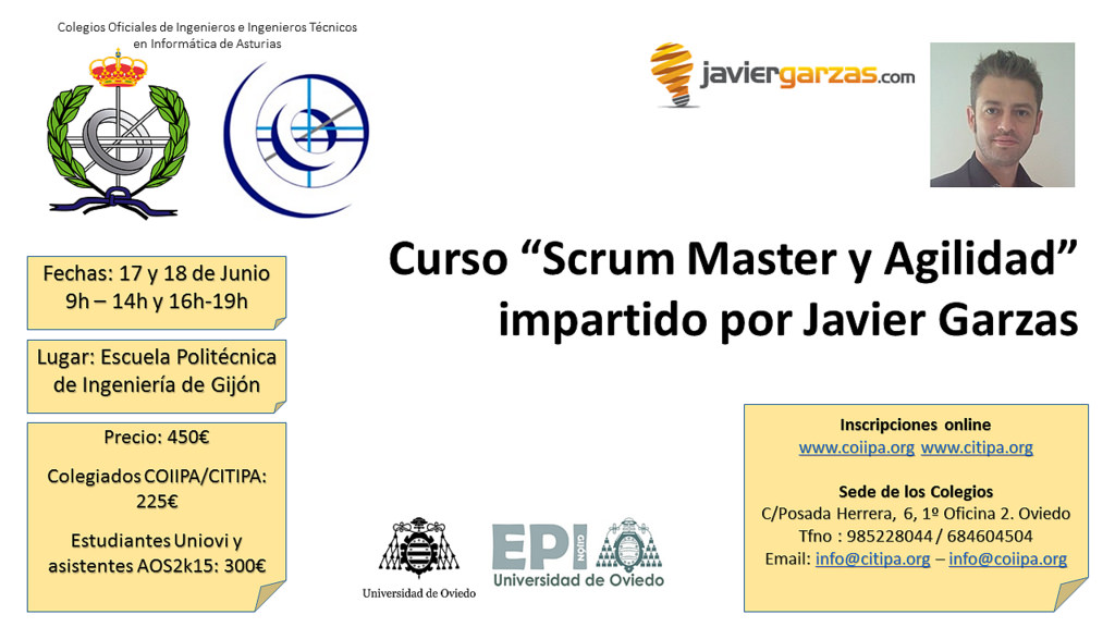 Cartel curso "Scrum Master y Agilidad"